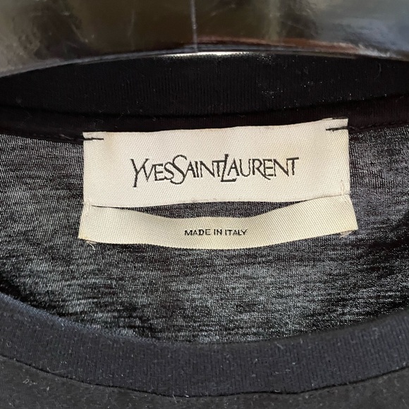 Authentic Yves Saint Laurent Black Graphic T-Shirt - Picture 2 of 3